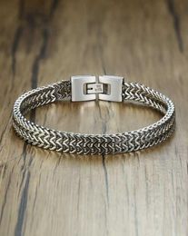 Stylish Stainless Steel Bali Foxtail Chain Bracelet for Men Double Franco Link Chains Bracelets Armband Male Jewelry31737364544