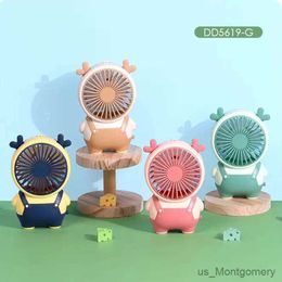 Electric Fans Cartoon Handheld Mini Rechargeable Small Fan Desktop Suitable for Summer Student Dormitory Office Desktop Fan Outdoor Portable