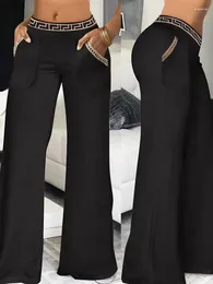 Women's Pants 2024 Autumn Women Solid High Waist Criss Cross Flared