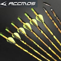 Arrow 6/12/24pcs Archery Carbon Arrows Spine 500 Shaft Length 30" for Recurve Compound Bow Outdoor Hunting Shooting Accessories