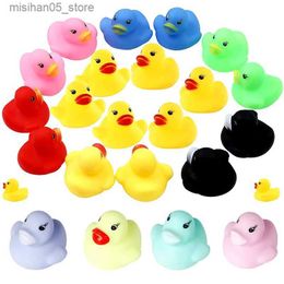 Sand Play Water Fun 20/10 baby toys cute small squeeze rubber duck with squeeze sound soft bath duck fun childrens shower toy Q240426