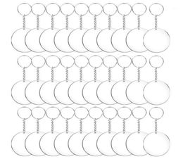 487296pcs Acrylic Transparent Circle Discs Set Key Chains Clear Round Acrylic Keychain Blanks Keychain for DIY Transparent12464565113