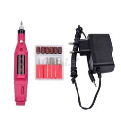 WholeProfessional Nail Art Drill Set 6 Bits Electric Manicure Nail Tool Pen Manicure Pedicure Machine Nail Grinder Polisher F4674357