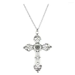 Chains Christ Baroque Cross Pendant Necklace Vintage Bohemian 1980 Gothic For Women Men Gift Accessories