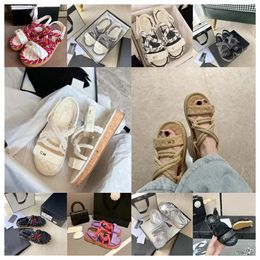 Sandals 2024 New top Sandals Woman Shoes channel chanells chanelsandals Braided Rope with Traditional Casual Style Simple Creativity Fashion black Sandals Summer