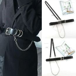 Belts Fashion Luxury Female Belt Black Leather Harness Chain Goth Corset Waist Women's Accessories Gothic Clothing