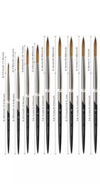 Tamax 9pcsset 100 Kolinsky Acrylic Nails Brushes Nail Art Brush Set Stainless Steel Hand manicure tools for Salon Beauty Use NAB2060583