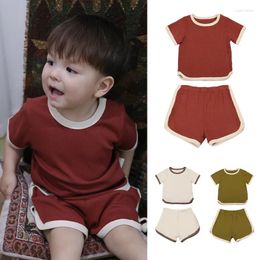 Clothing Sets Baby Short Sleeved T-shirt Shorts Summer Boys And Girls Candy Sports Set Kids Clothes Casual Suit Toddler