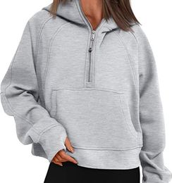 Kadın Hoodies Yarım Zip Kadın Aşırı Şeridi Hoodie Stand Yakası Sıradan Sweatshirtler Uzun Kollu Hip Hop Gevşek Uyum Başparmak Deliği Sonbahar Ceket Katları