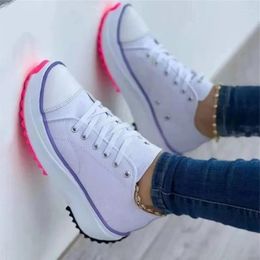 Casual Shoes Summer Women Fashion Plus Size 42 Woman Platform Canvas Breathable Sport Female Lace Up Tennis Sneakers