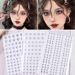 Tattoo Transfer 1PC Crystal Tattoo Sticker Glitter Star Shape Face Jewelry for Women Eyeliner Eyebrow Face Makeup Rhinestone Temporary Tattoo 240426