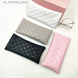 Sunglasses Cases PU leather sunglasses bag eyeglass case drawstring phone wallet storage waterproof Q240426