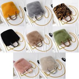 Shoulder Bags Fashion Faux Fur Winter Women Crossbody Bag Ladies Plush Handbag Tote Purse J60D