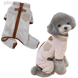 Dog Apparel Dog Winter Coat Soft Fleece Pajamas Pet Warm Jacket Vest with Leash D Ring Cozy Onesie Jumpsuit Apparel Outfit Clothes for Dogs d240426