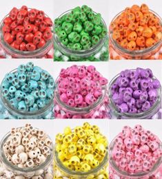 500pcs Mix Colour 12mm Skull Beads Charms Loose Beads Fit Bracelets Necklace8487349