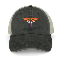 Berets TLOU The Last Of Us Fireflies Logo Lesbian Pride Flag Colours Cowboy Hat Trucker Cap Men Women's