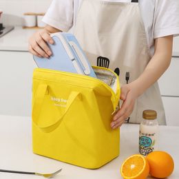 Steel Frame Lunch Bag Large Capacity Ice Bag Thickened Thermal Insulation Bag Work Portable Lunch Box Bag Oxford Cloth Lunch Bag