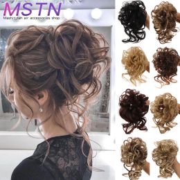 Chignon Chignon MSTN Synthetic Hair Bun Chignon Messy Curly Hair Wigs Fake Hair Pieces For Women Hairpins Black Brown Hair Hairpieces