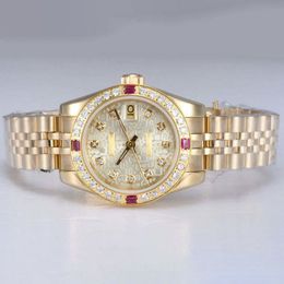 Mens designer diamond watch mens luxery watch automatic full gold with diamond bezel-computer dial gold man diamond stone watch 36mm watch mens watch with box