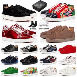 Fashion Casual Shoes Red Bottomss Leather mens Platform women Sneakers designer shoes Suede Studded Spikes green black white outdoor trainers cheap luxury with box