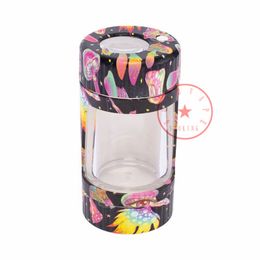 Multifunctional Colourful USB LED Lamp Smoking Bottle Herb Tobacco Grinder Stash Case Sealed Storage Tank Taster Bat One Hitter Magnifying Jar Cigarette Holder DHL