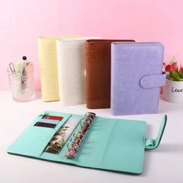 Supplies Stationery PU Leather Ring Binder Crocodile Pattern 6 Notebook Cover Loose-Leaf Notepad