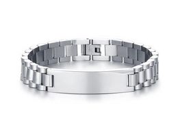 Fashion Mens Bracelets Stainless Steel Made Scratch Resistant ID Bracelet for Men Armband Pulsera Jewelr2637715