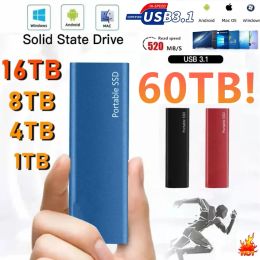 Boxs Portable SSD 1TB External Solid State Drive USB 3.1/TypeC Hard Disc 2TB HighSpeed Storage Device for Laptops/Desktop/Mac/Phone