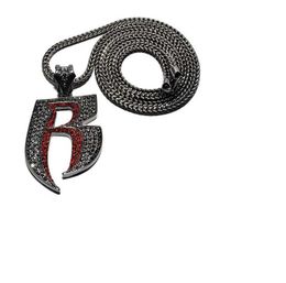 Strands New necklace inlaid with hip-hop letters European and American fashion personality allowed pendant 240424