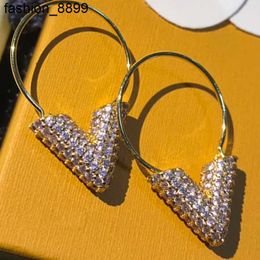 Diamond Letter Dangle Earrings Classy Gold Diamante Letter Eardrops 925 Silver Trendy Designer Jewellery Luxury Party Chic Charm Ear Stud