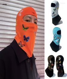 Berets Men Women UV Protection Balaclava Face Mask Butterfly Print Lightweight Sun Hood Motorcycle Running Riding Outdoor Headgear8718043