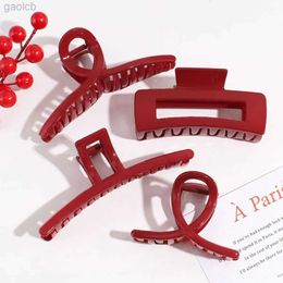 Hair Clips Barrettes 4pcs Bright Red Hair Claw Set for Women and Girls Fixed Hair Accessories Hair Clips Suitable for vacation and travel 240426