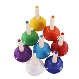 2024 NEW 8PCS Handbell Hand Bell 8-Note Colourful Kid Children Musical Toy Percussion Instrument crystal singing bowl set meditationfor
