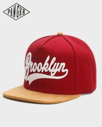 PANGKB Brand FASTBALL CAP BROOKLYN faux suede hip hop red snapback hat for men women adult outdoor casual sun baseball cap bone Y24062974