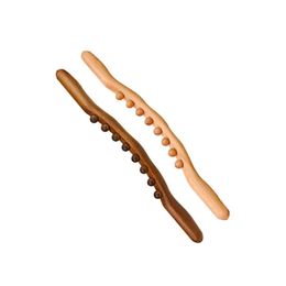 2024 New 8 Beads Gua Sha Massage Stick Carbonised Wood Back Body Meridian Scrapping Therapy Wand Muscle Relaxing Acupuncture Massagerfor Meridian Massage Wand
