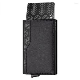 Card Holders Genuine Leather Holder For Women Men Rfid Case -up Magic Smart Wallet Slim Small Minimalist Walet High Quality231I