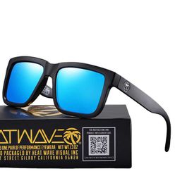 NEW luxury BRAND Mirrored Polarised lens heat wave Sunglasses men sport goggle uv400 protection with case