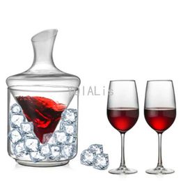 Bar Tools Fun Art 1000ml with ice bucket lead-free crystal glass whiskey vodka brandy bottles holiday Hip Flask wine set 240426