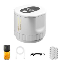 Mason Jar Vacuum Sealer Cordless Portable Small Vacuum Baler, Vacuum Sealer Attachment Kit for Wide & Regular Mouth Glass Jars