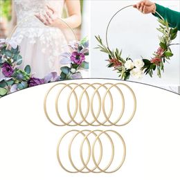 Decorative Figurines 10Pcs Wooden Ring Round Bamboo Circle Dream Catcher Embroidery Hoop Craft Hanging Rack Wedding Party Holiday Decor