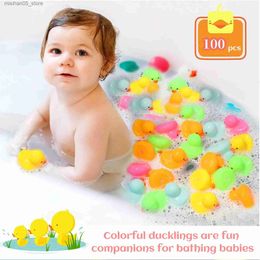 Sand Play Water Fun 12/24/36/72 packs of multi-color mini rubber duck bath toys Colourful ducklings Q240426