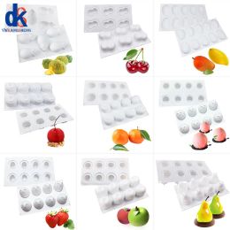 Moulds Pineapple Pear Peach Fruit Series Cake Silicone Mould Mango Orange Baking Mousse Mould Strawberry French Dessert Mousse Cake Mould