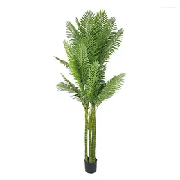 Decorative Flowers Realistic Artificial Palm Tree Three-stem Potted Plant Decoration For Home Or Office