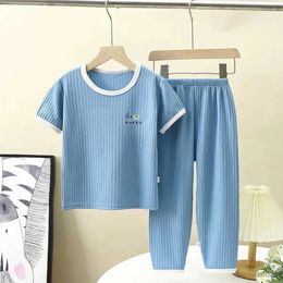 Clothing Sets Summer Children Pajamas Set Baby Girl Solid Short Sleeve Top and Shorts Buttom Suit Toddler Boy Cotton 2pcs Underwear Sleepwear