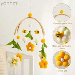 Mobiles# Baby Bed Rattle Wool Ball Bed Bell Toys Bee Animals Shape Newborn Crib Mobile Rattle Wool Balls Beads Bed Bell For Baby Gifts d240426