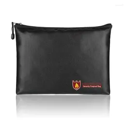 Storage Bags Fireproof Folder Money Document File Bag Pouch Cash Passport Valuables Organizer Holder Safe Home Office Drop