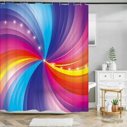 Shower Curtains Colourful Art Abstract Gradient Texture Shower Curtains Marble Pattern Bathroom Waterproof Polyester Bath Curtain