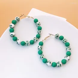 Hoop Earrings Classic Vintage Ceramic Elegant Temperament Korea Design For Women Female Jewelry