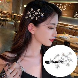 Hair Clips Barrettes New Women Luxury Elegant Shining Full Stars Silver Gold Hair Clips Sweet Hair Ornament Headband Hairpin Fashion Hair Accessories 240426