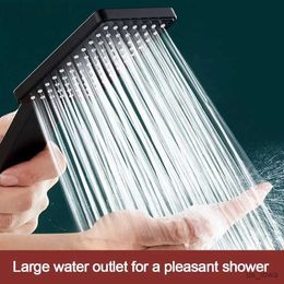 Bathroom Shower Heads High Pressure Shower Head Square Handheld Sprinkler Silver/Black Multi-function Universal Sprayer Home Bathroom Accessories